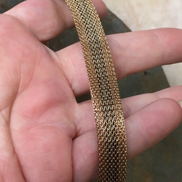 Offer??  Retro style woven metal choker necklace gold (color) black bold unique - Picture 7 of 8